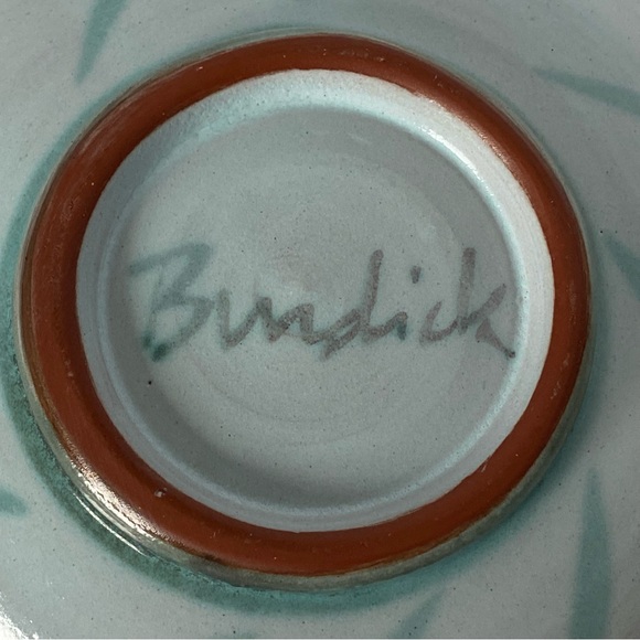 Hand made Pottery Plate with a pear Hand Thrown Signed Burdick 7” Decor EUC - Picture 3 of 15